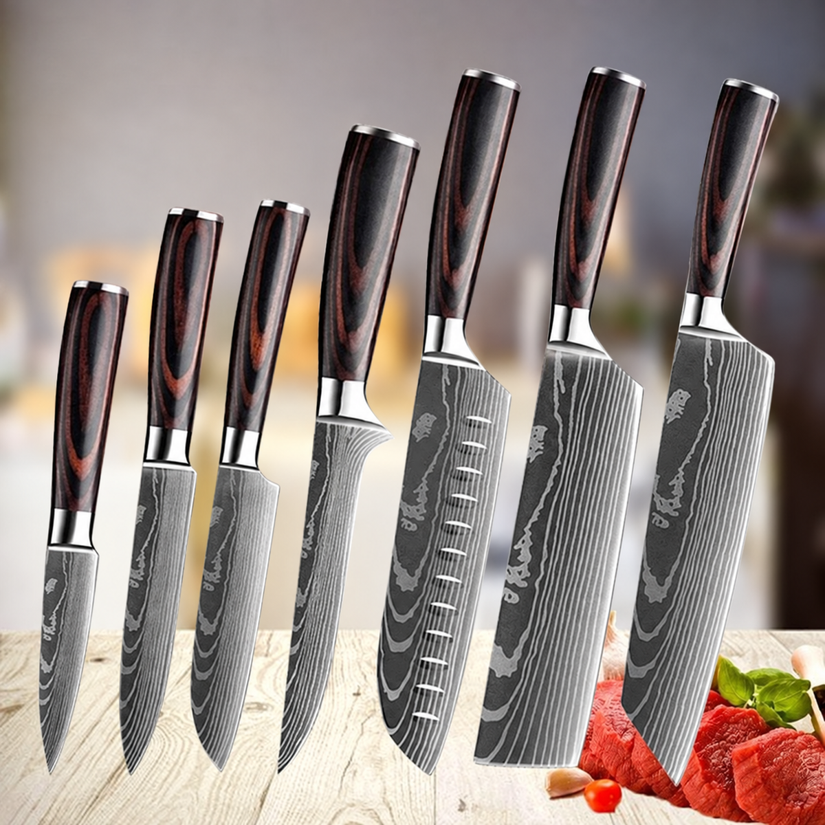 Damascus Kitchen Knife for Precise, Comfortable Daily Prep