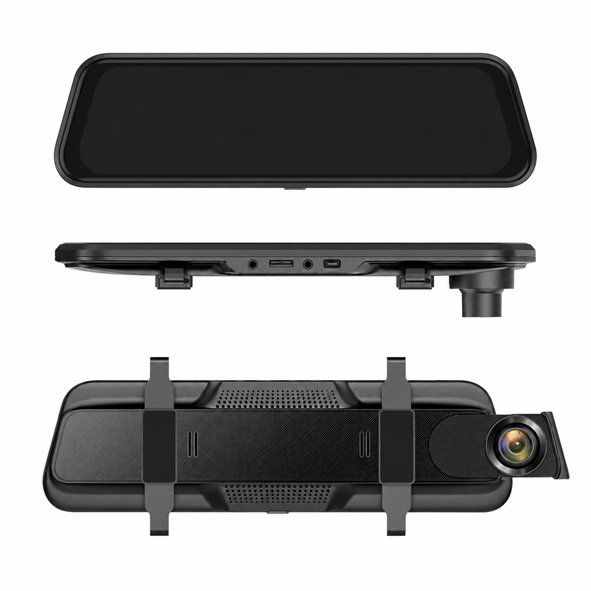 2K Dash Cam Mirror with GPS, WiFi, Dual Lens Night Vision