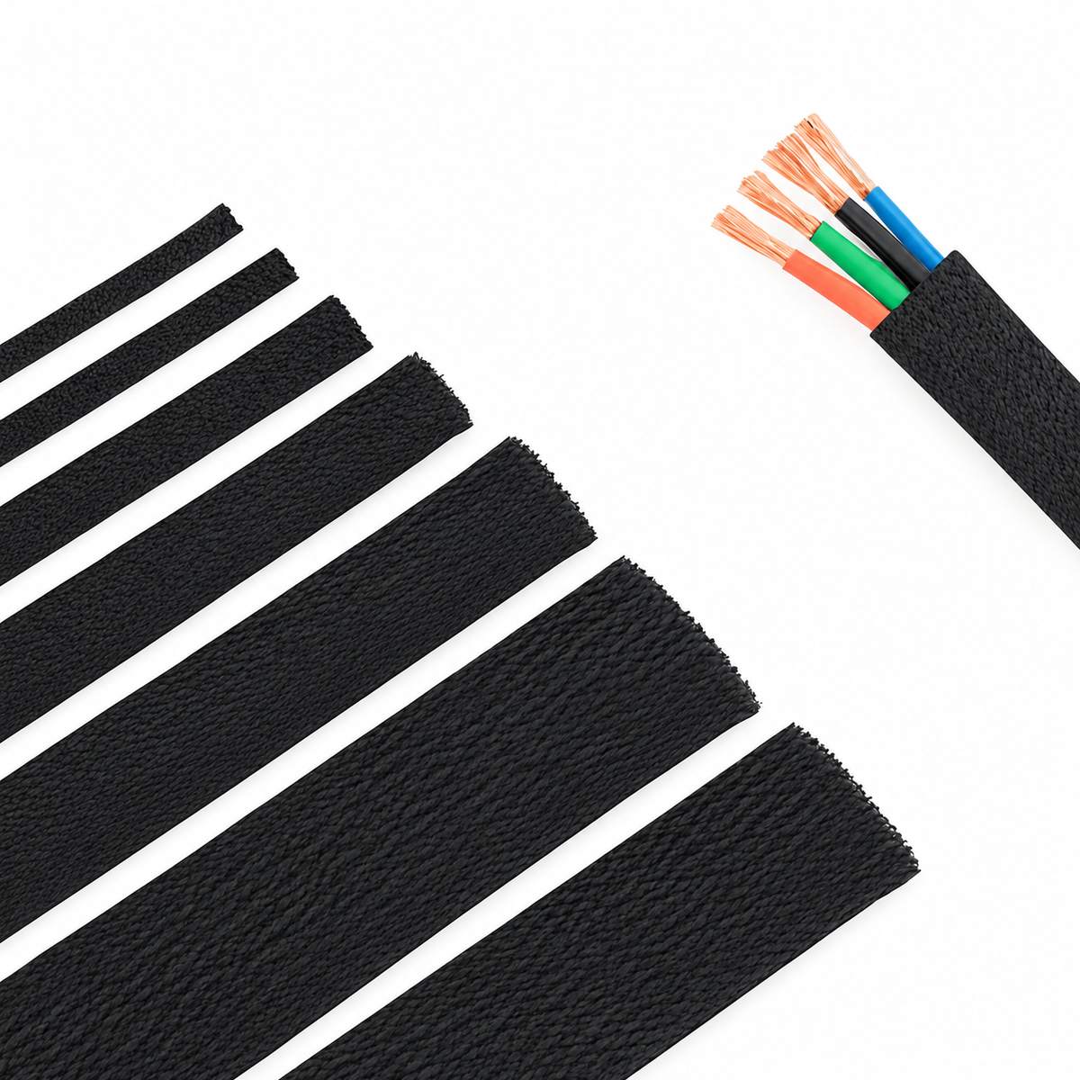 Black Insulated Braid Sleeving for Cable Protection