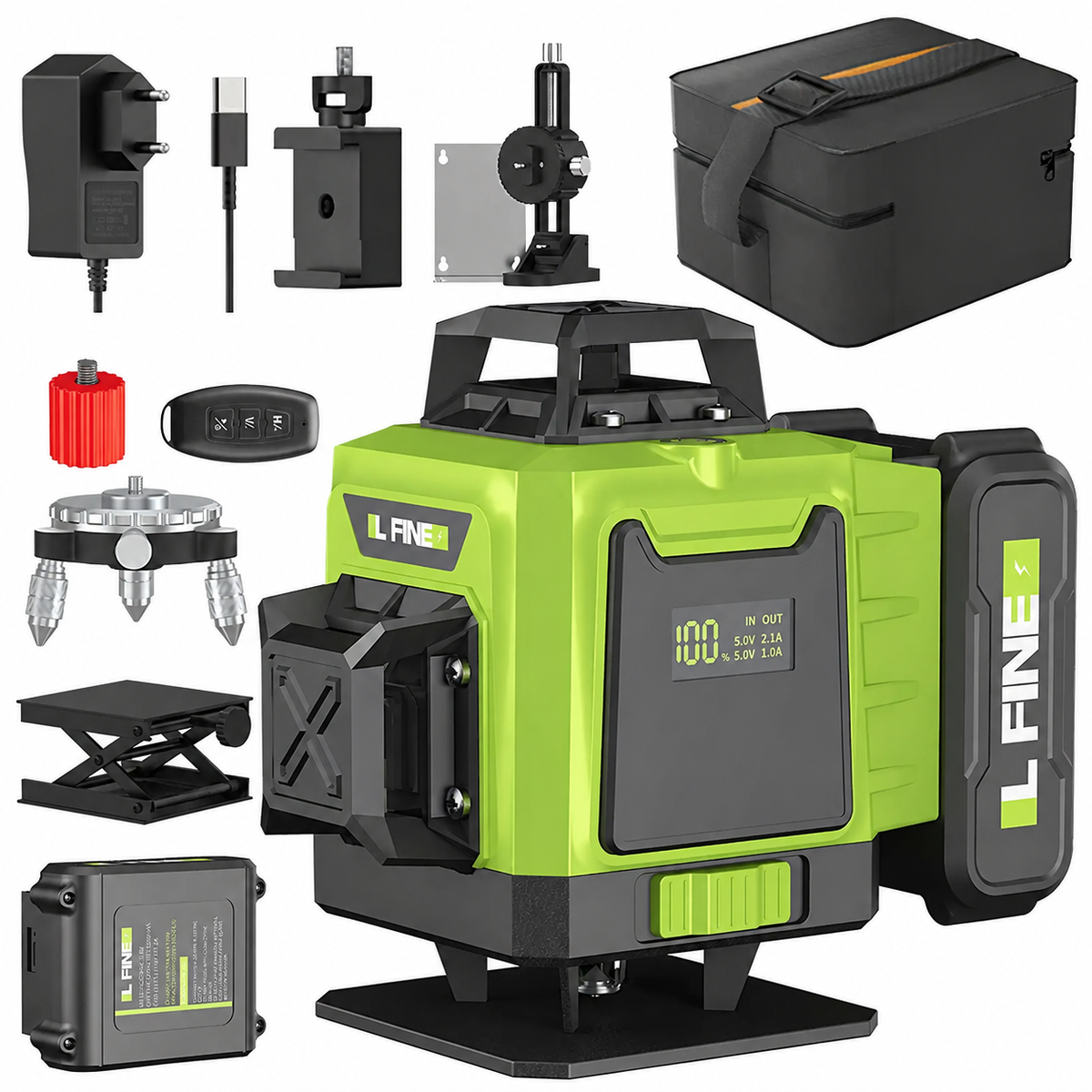 4D Laser Level 16-Line 360° Self-Leveling Tool