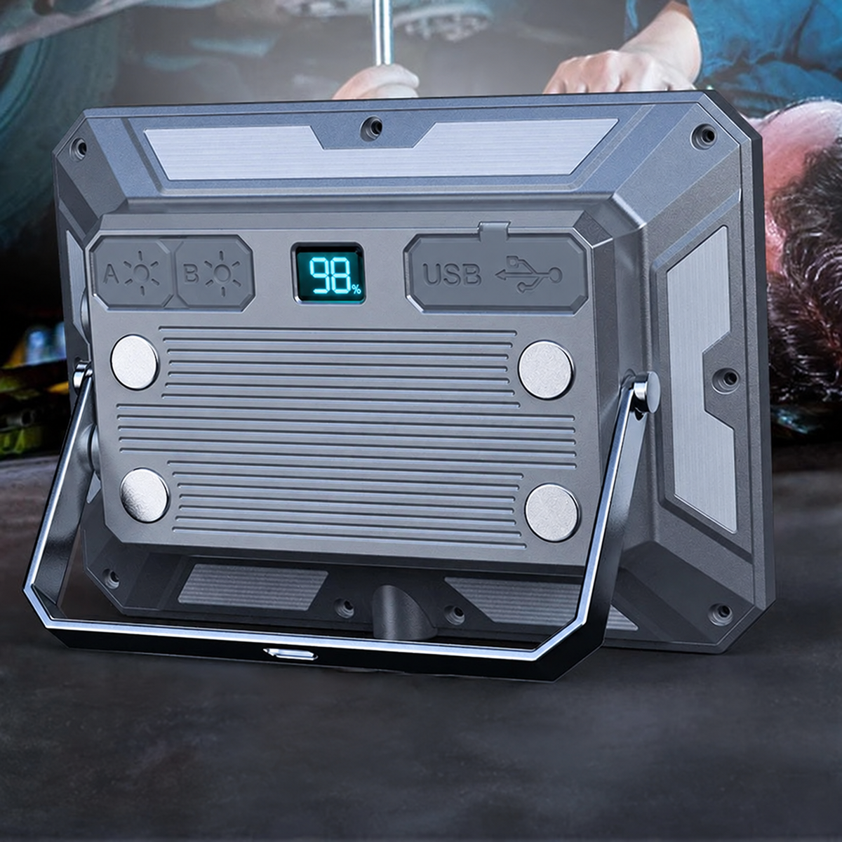 Rechargeable LED Camping Lantern with USB Output and Magnetic Base