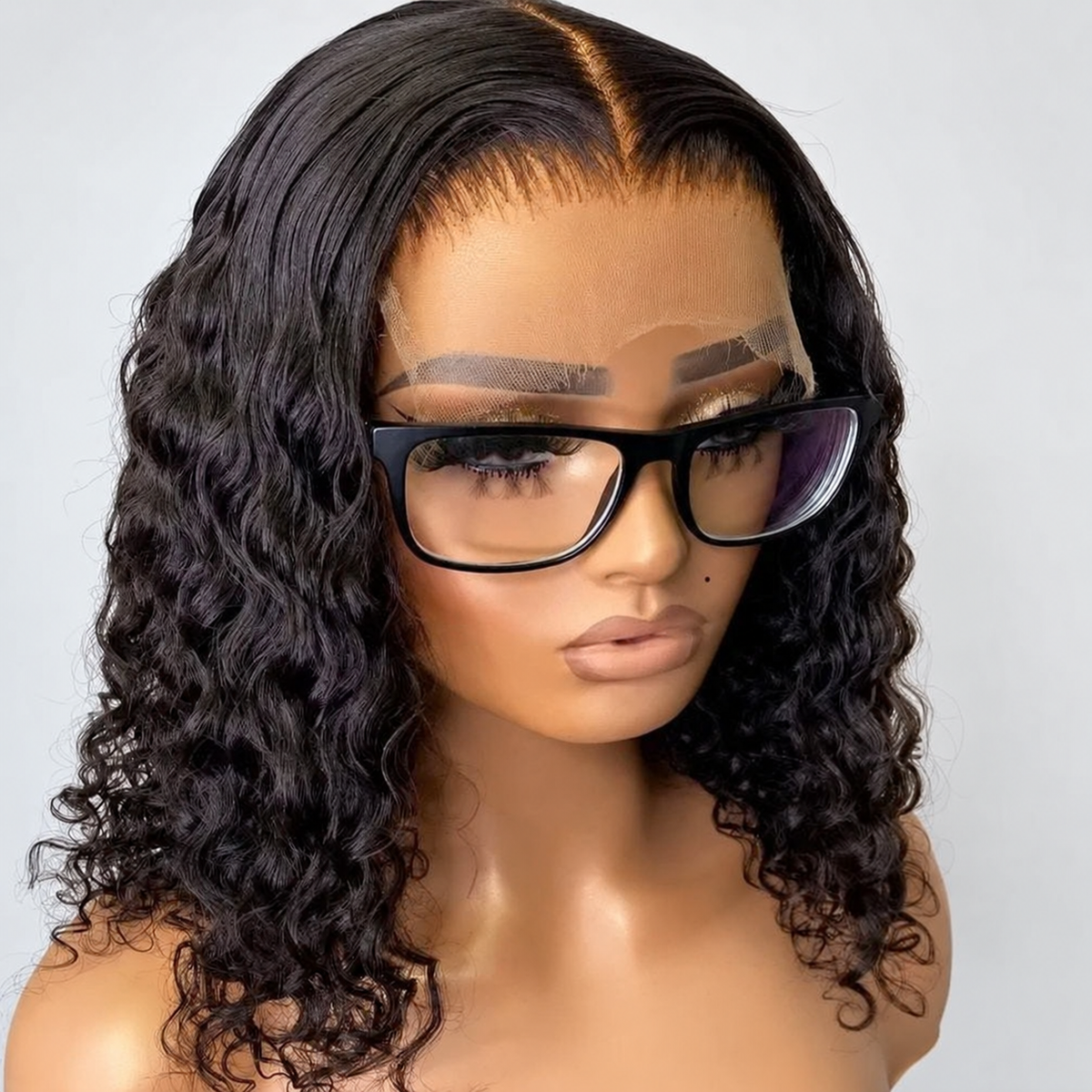 No-Glue Deep Wave Lace Frontal Wig with Natural Hairline
