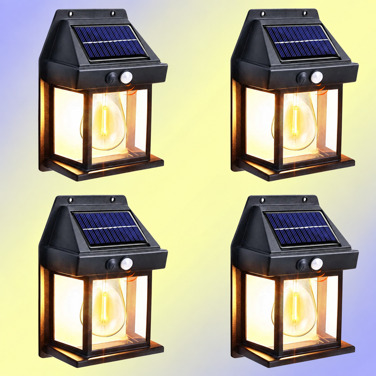 Solar Outdoor Wall Light with Motion Sensor for Automatic Night Lighting