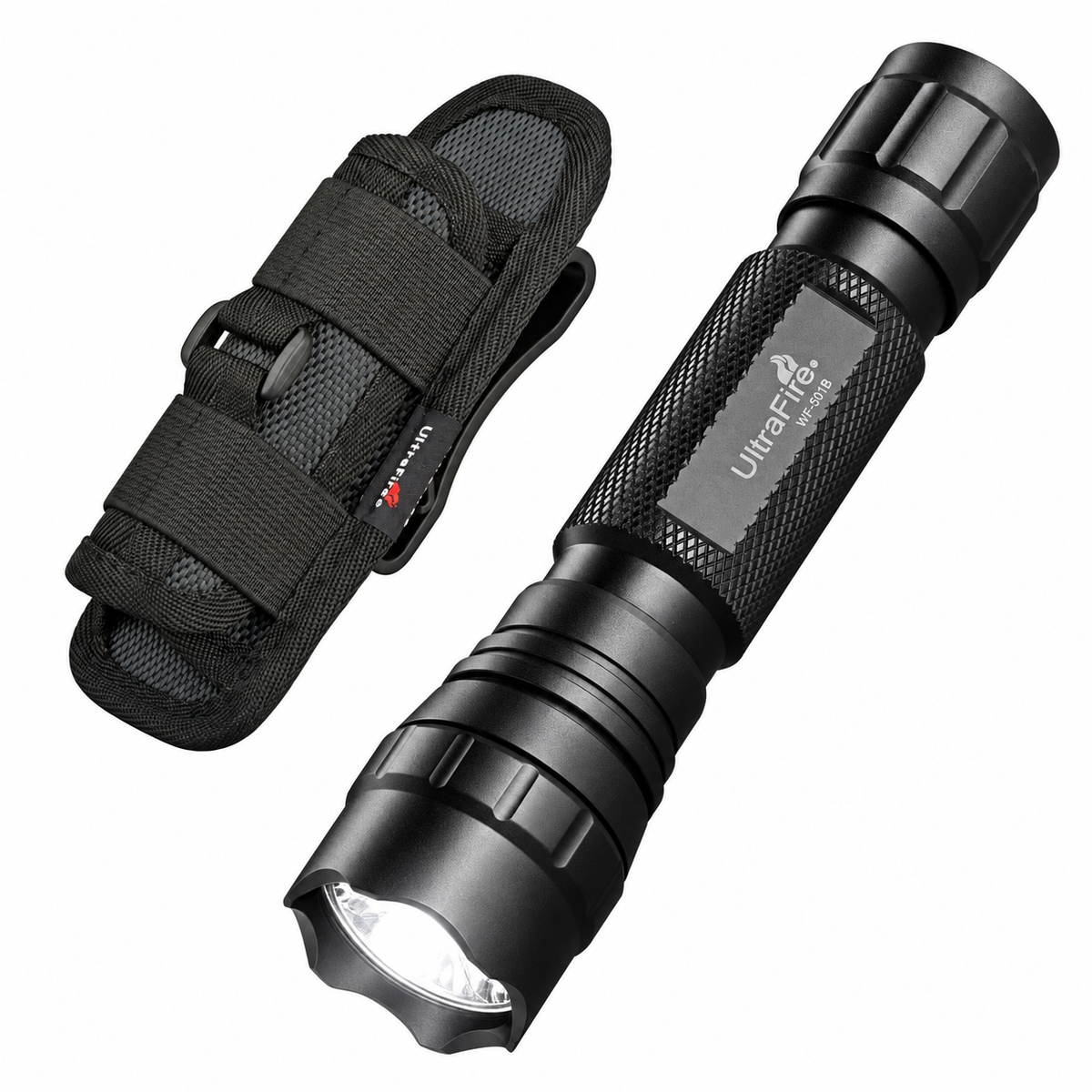 1200LM Tactical LED Flashlight with Holster, Rechargeable Battery Kit