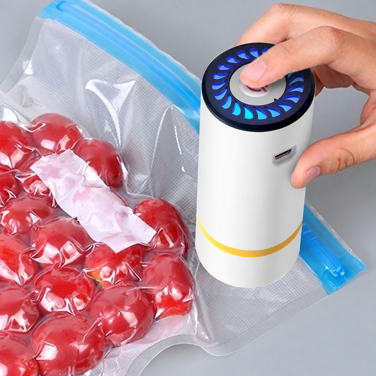 Mini Electric Vacuum Pump for Food Storage Bags – Rechargeable