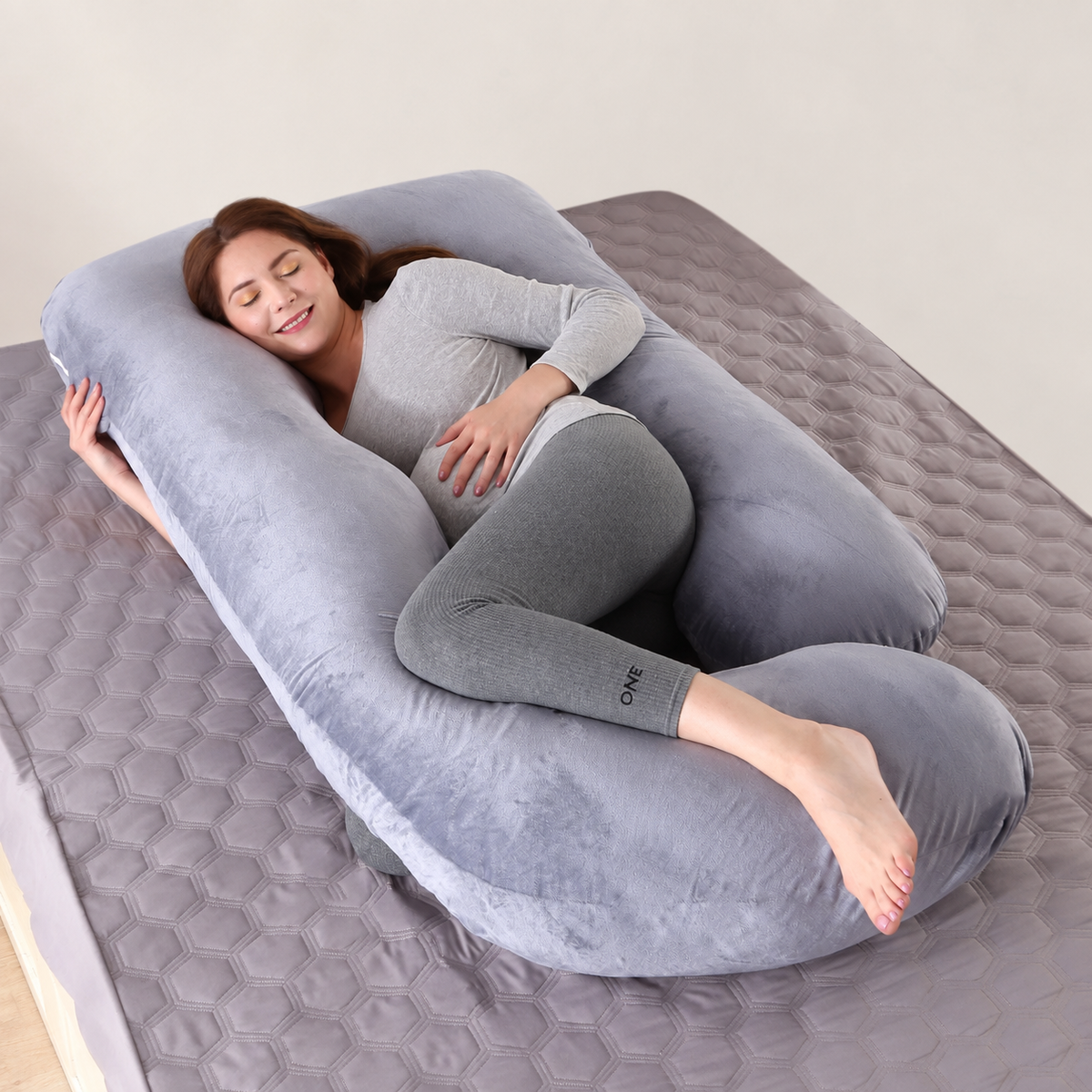G-Shape Full Body Pregnancy Pillow with Cotton Cover Support