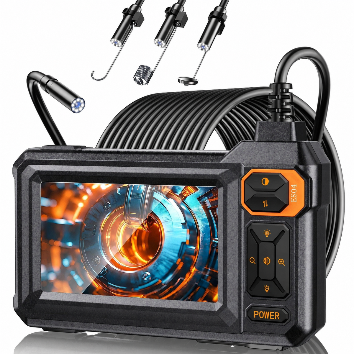 4.3" HD Endoscope Camera with Screen 16.5ft Cable Pipe Inspection