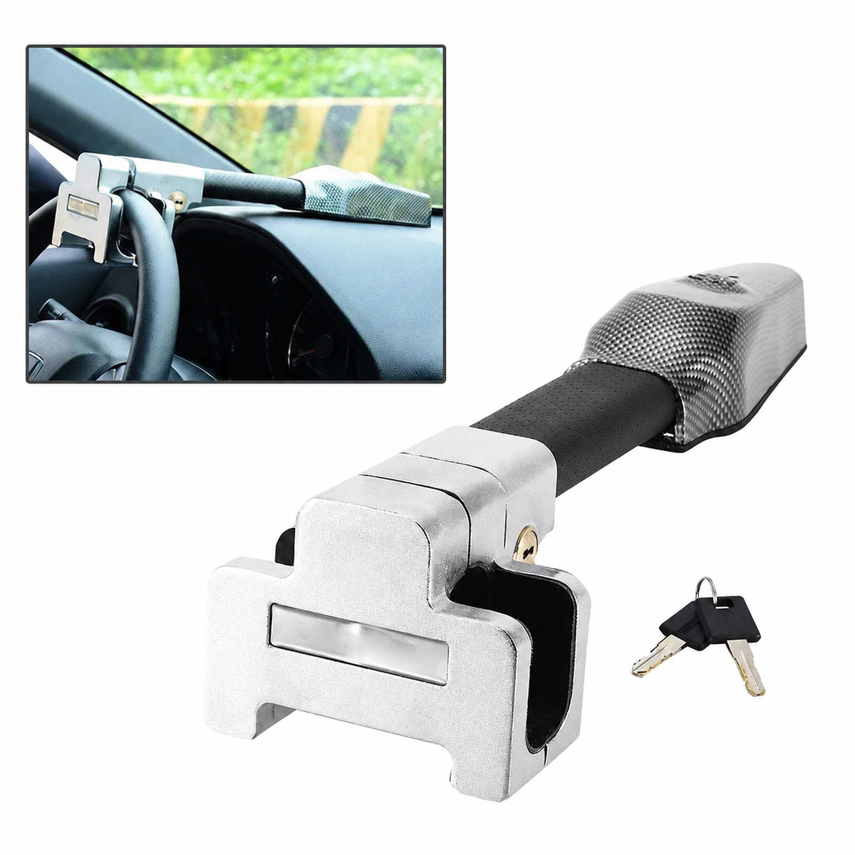 Car Steering Wheel Lock with Alarm Anti-Theft Security Lock