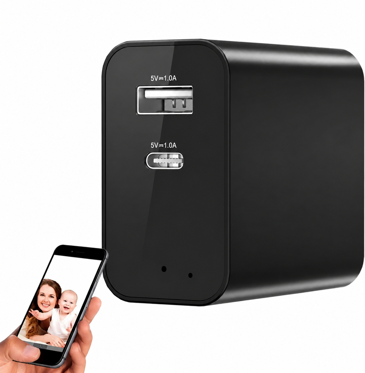 160° Wide Angle 4K HD Charger Camera with Motion Detection and App Control