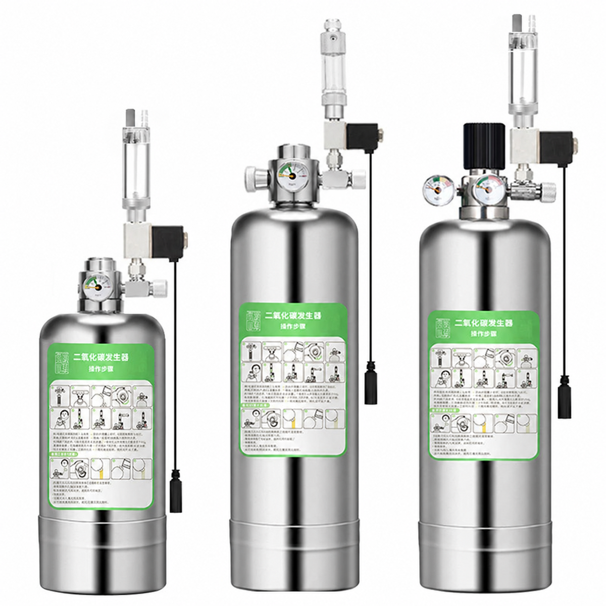 Aquarium DIY CO2 Generator system Kit Stainless Steel CO2 Cylinder Generator System Carbon Dioxide Reactor Kit For Plant Fish