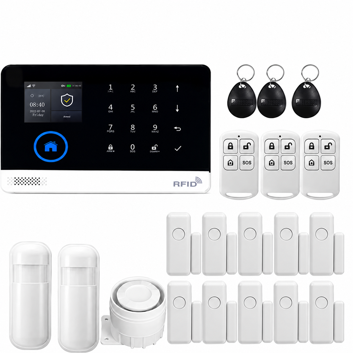 4G WiFi Smart Home Alarm System with App Control