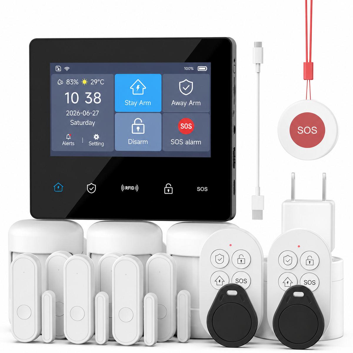 Smart WiFi 4G GSM Alarm System with Sensors