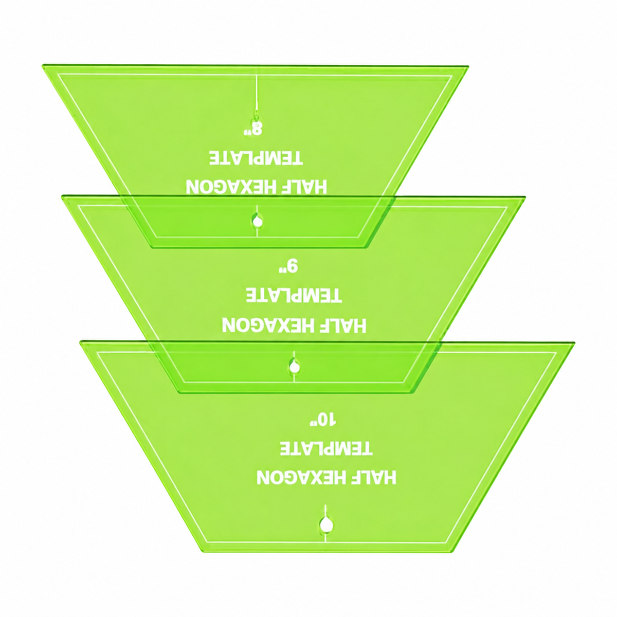 Half-Hexagon Acrylic Quilting Templates, Set of Three