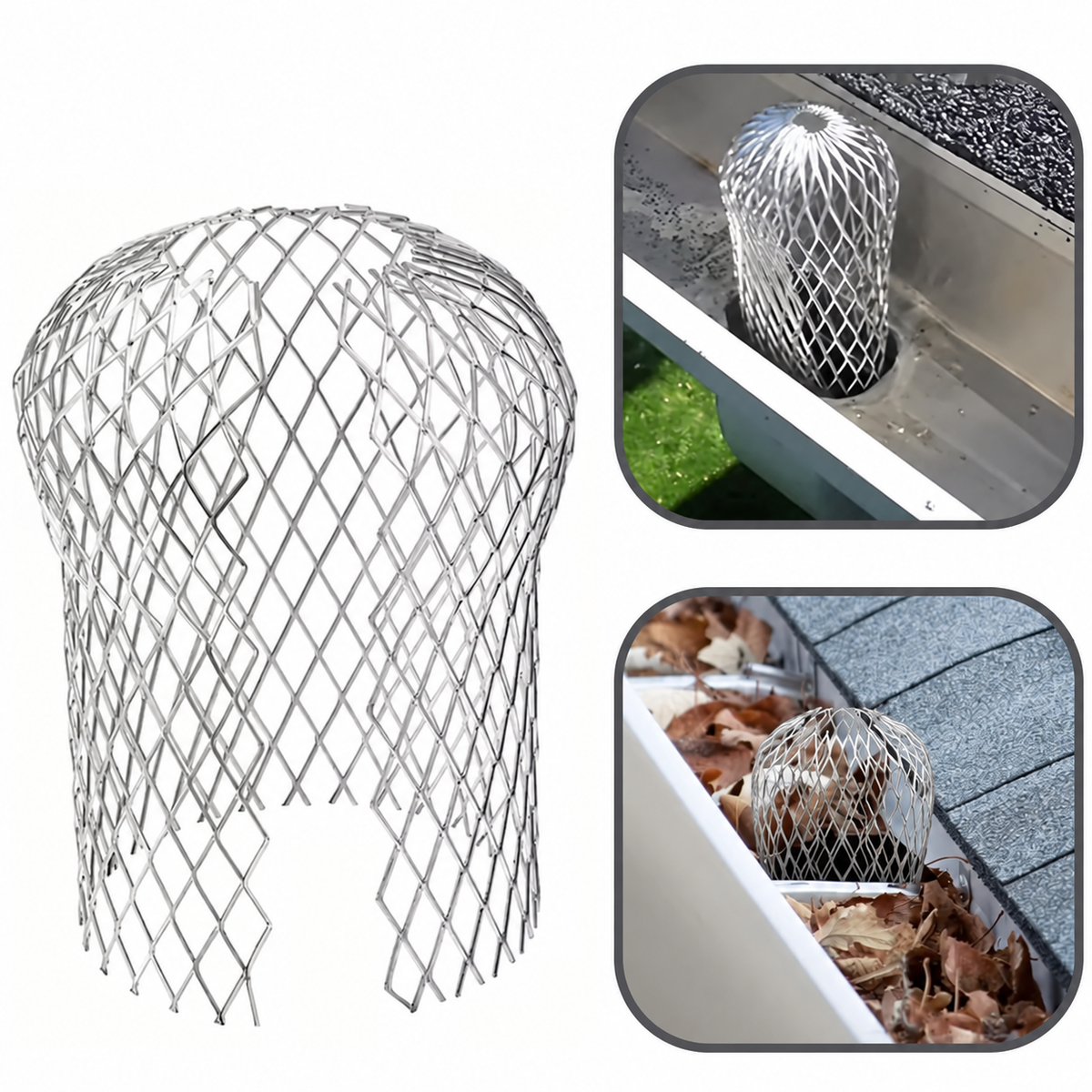 Aluminium Downpipe Gutter Filters, Set of Four