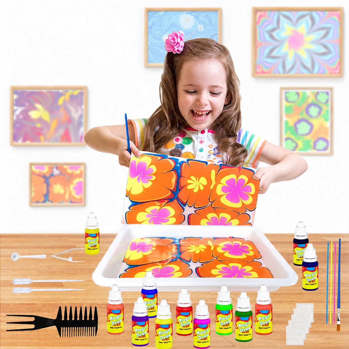 Water Marbling Paint Kit, Colour and Paper Options
