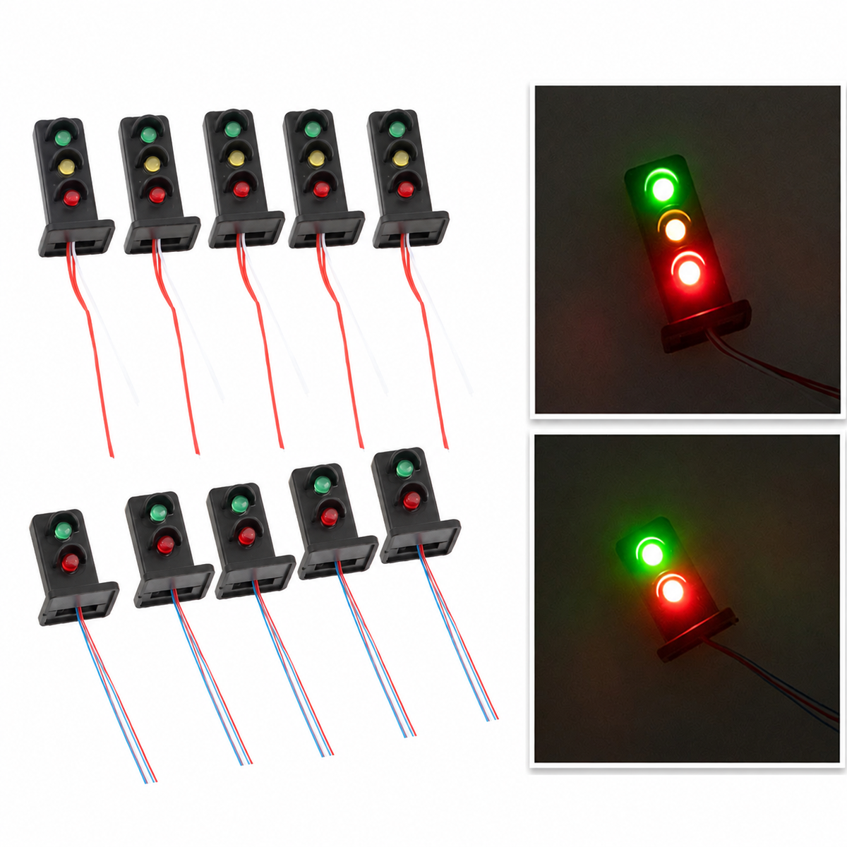 5-Piece HO 1:87 Model Railway LED Signal Set