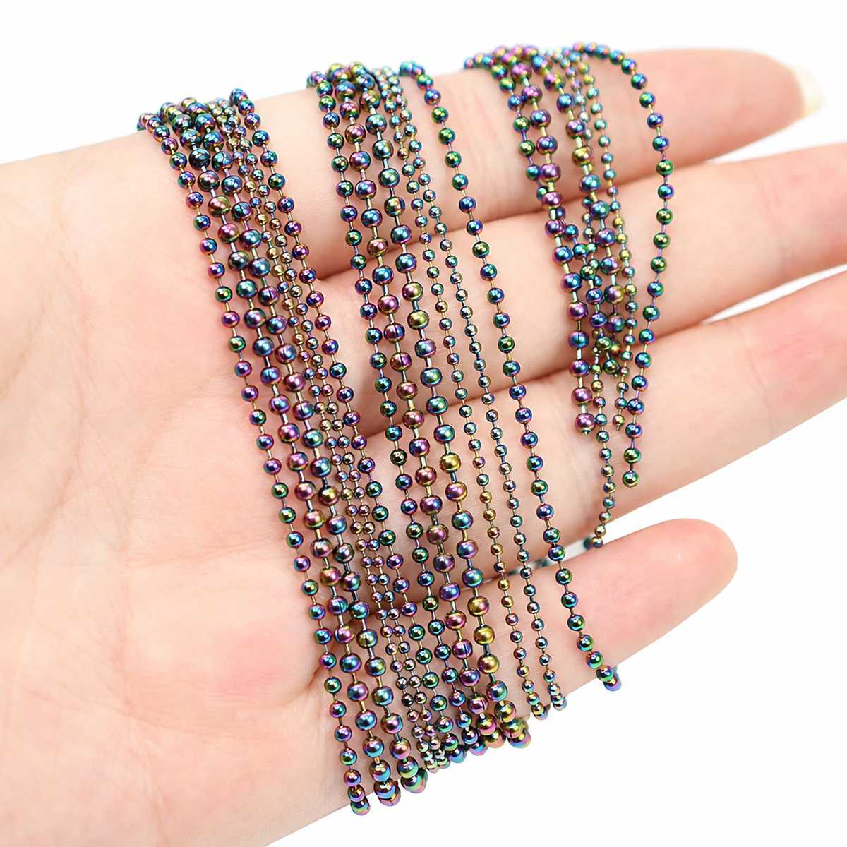 Colorful Fly Tying Bead Chain, 50 cm