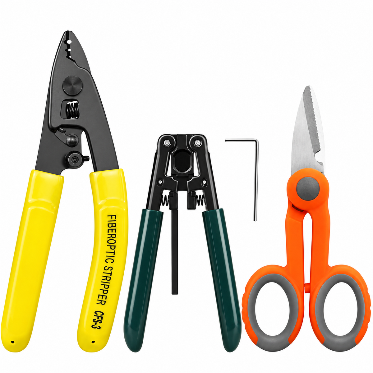 3-Tool Fiber Optic Stripper and Scissors Kit