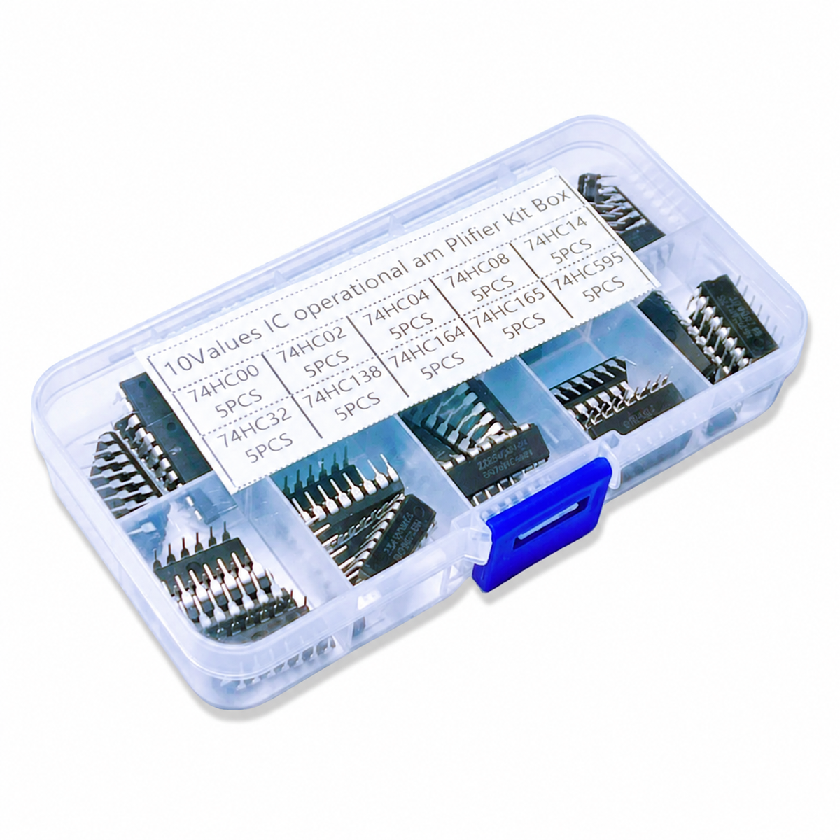 74HC Logic IC Assortment, 50 Pieces in Storage Box