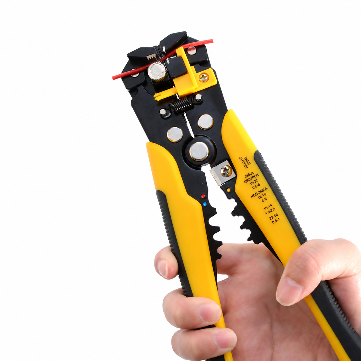 Adjustable Wire Stripping, Cutting and Crimping Pliers