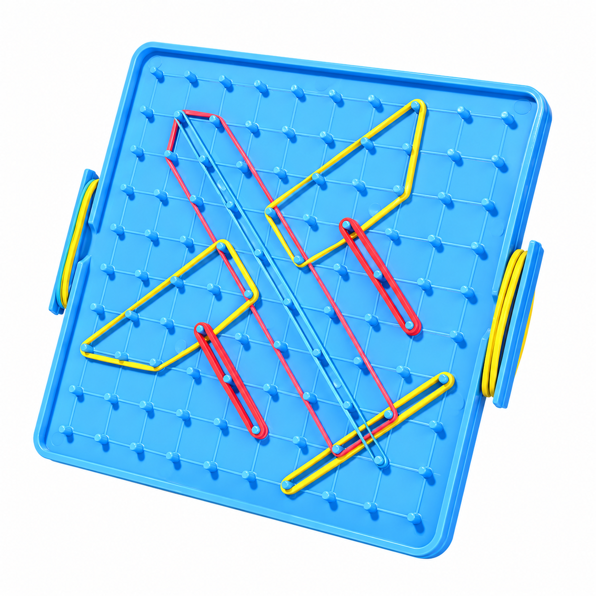 Geometric Pegboard with Rubber Bands, 15.7 cm