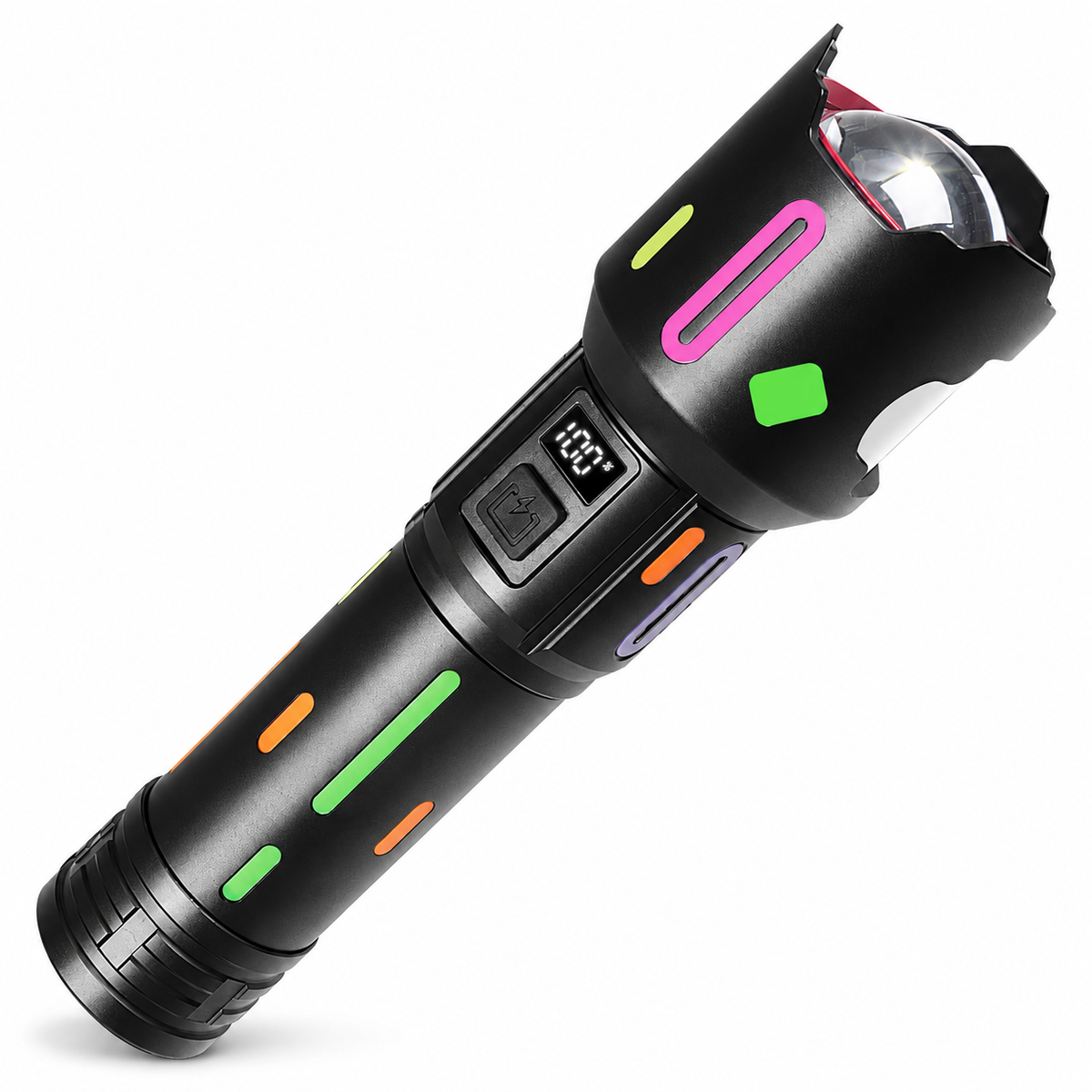 Rechargeable Zoom Flashlight with Battery Display
