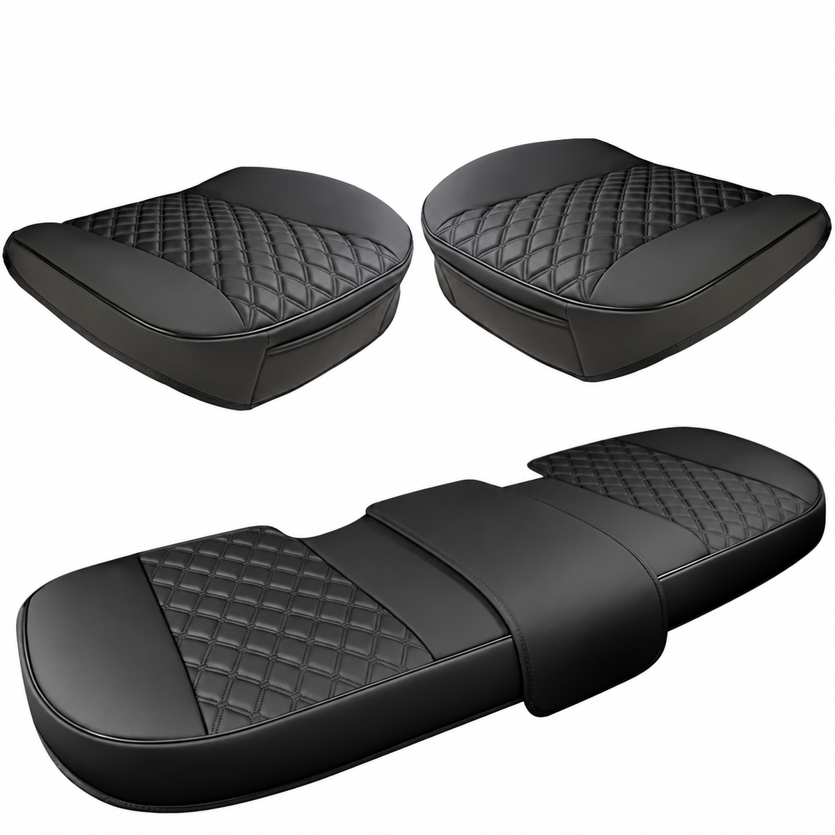 PU Car Seat Cushion Cover with Front Storage Pocket
