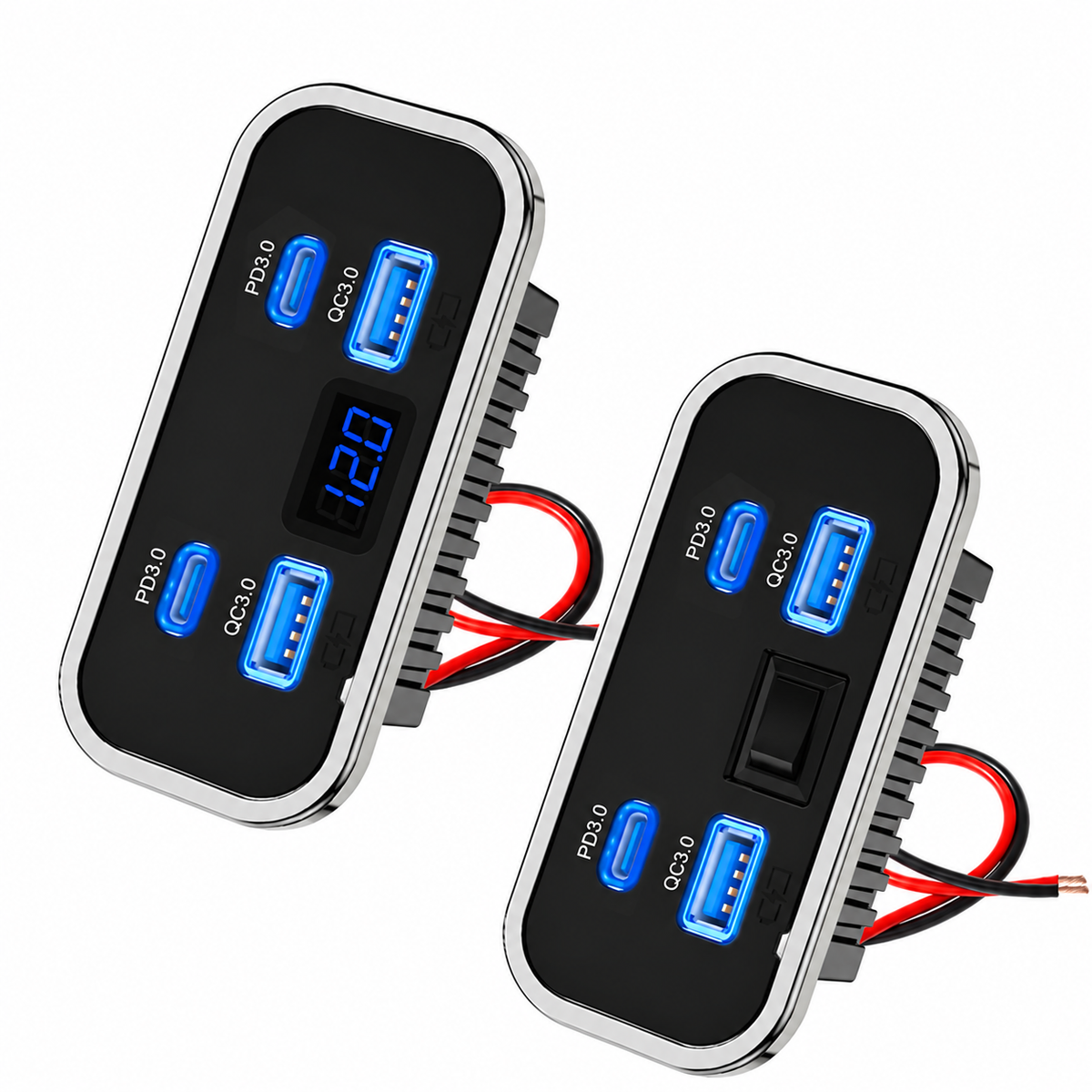 Panel-Mount USB-A and USB-C Vehicle Charger – Multiple Port Options