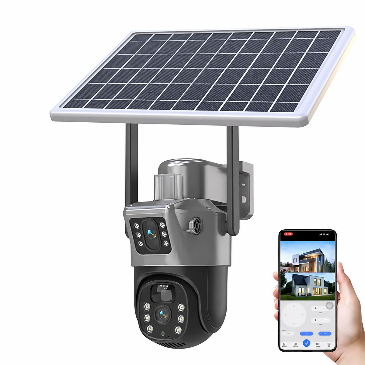 Dual-Lens Solar PTZ Camera – Wi-Fi or 4G Options