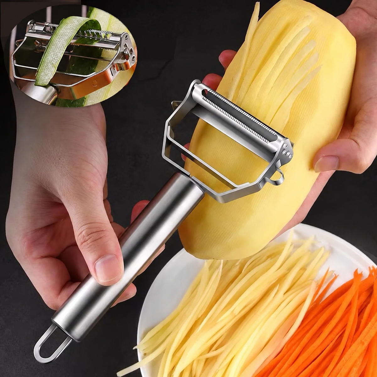 Stainless Steel Vegetable Peeler and Julienne Tool