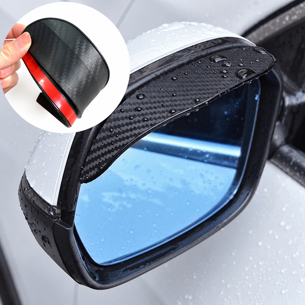 Pair of Side-Mirror Rain Visors