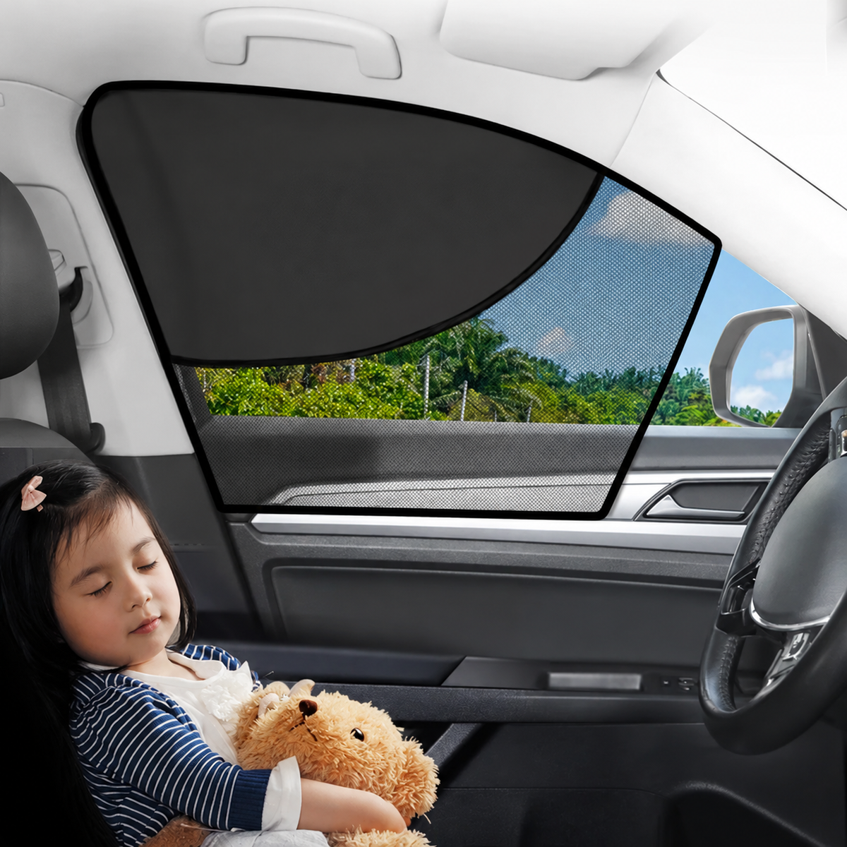 Magnetic Car Window Shade – Position Options