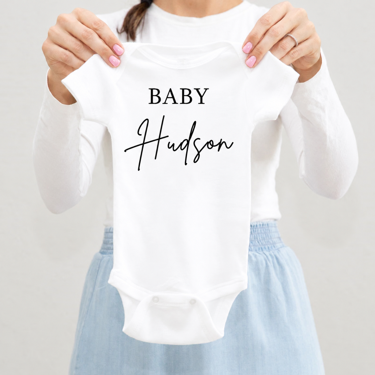 Personalized Name Baby Bodysuit – Short Sleeves