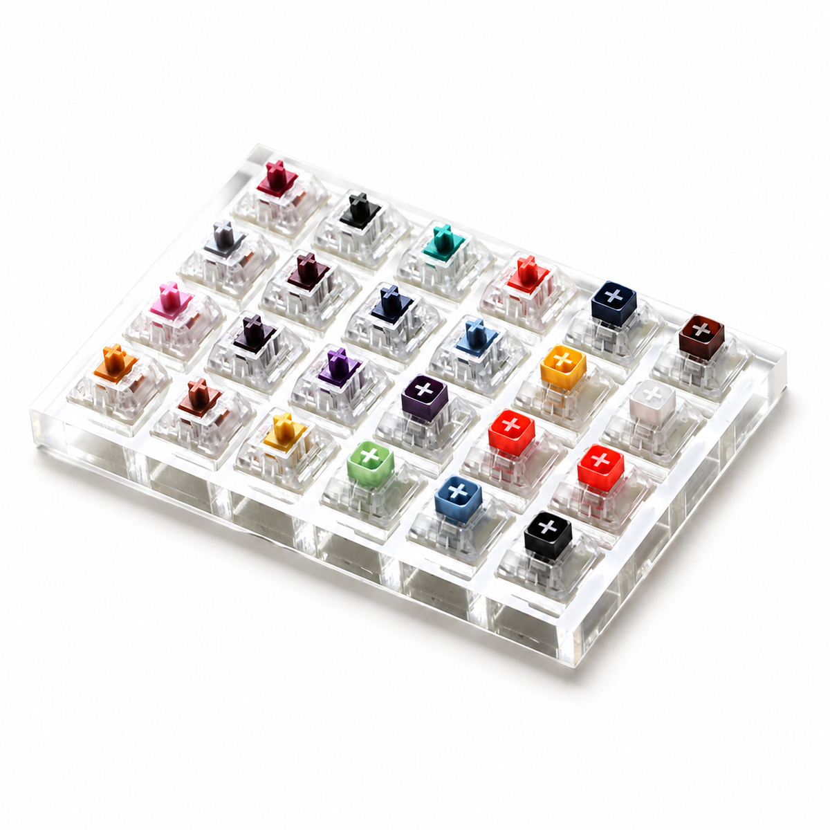 24-Switch Mechanical Keyboard Tester with Acrylic Base