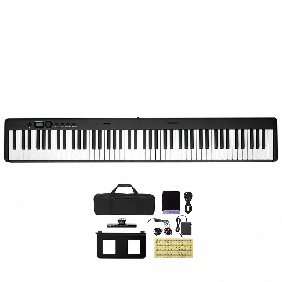 88-Key Folding Digital Keyboard with Adjustable Stand