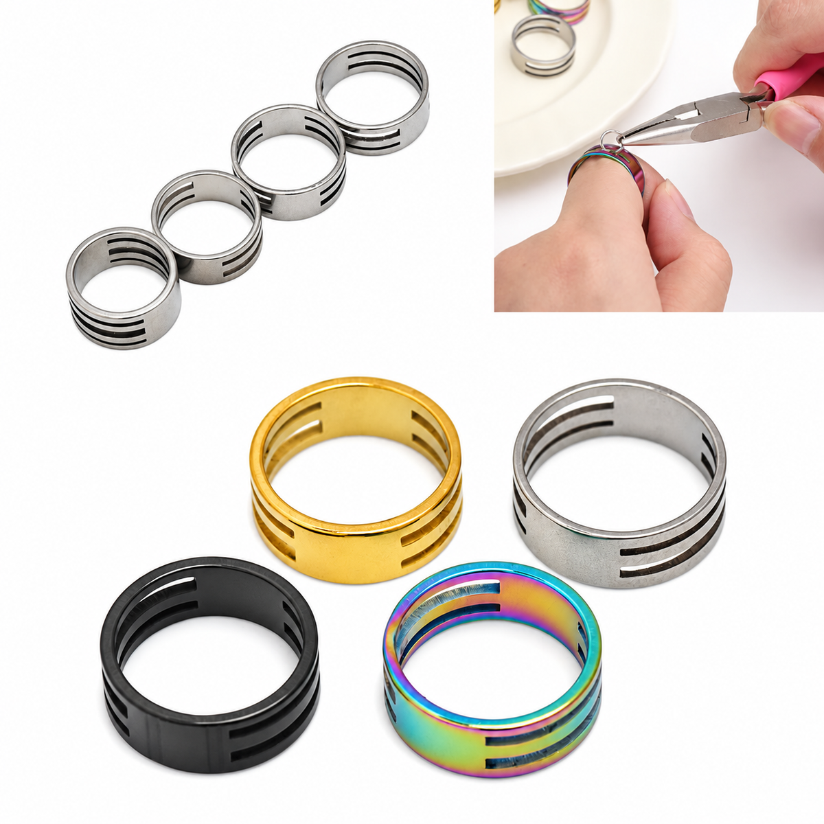 Stainless Steel Jump Ring Opening Tool, 17–19 mm Options