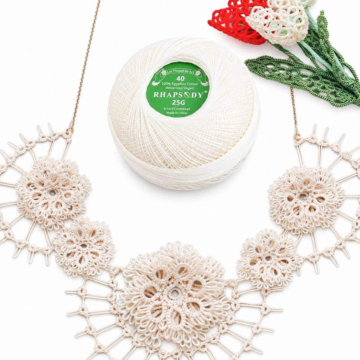 Mercerised Cotton Crochet Thread, Size 40, 25 g