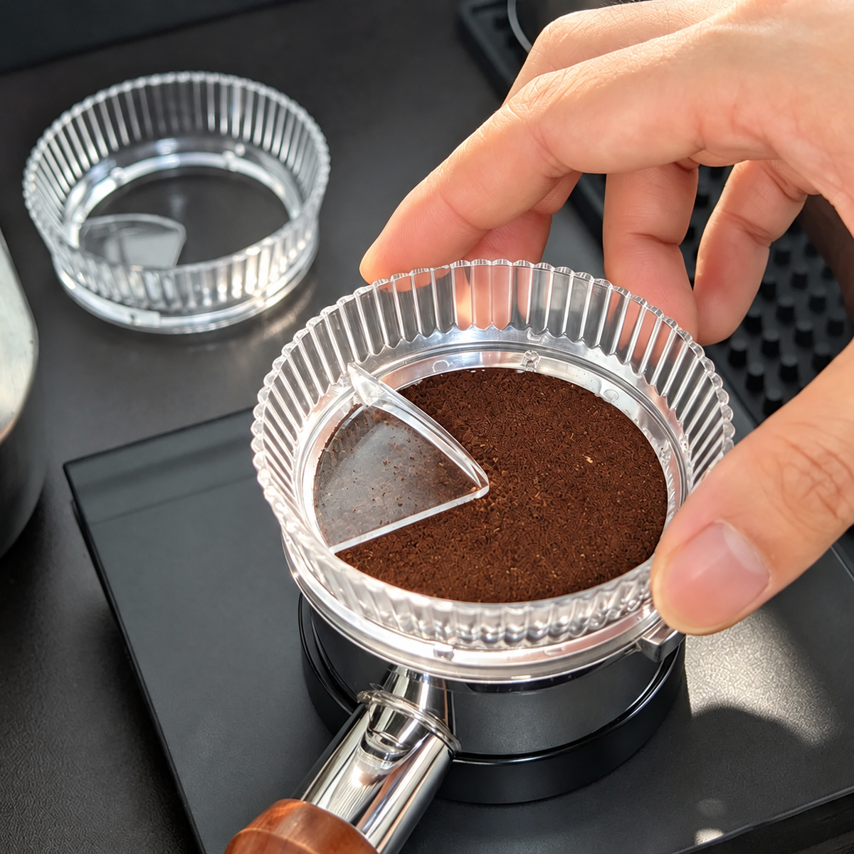 Clear Magnetic Coffee Dosing Ring and Distributor