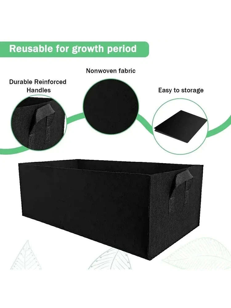 Square Felt Growing Bag for Healthy Plants and Vegetables-50x30x20cm