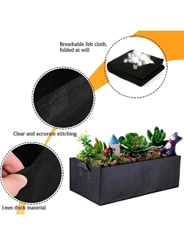 Square Felt Growing Bag for Vegetables, Herbs, and Flowers-50x30x20cm