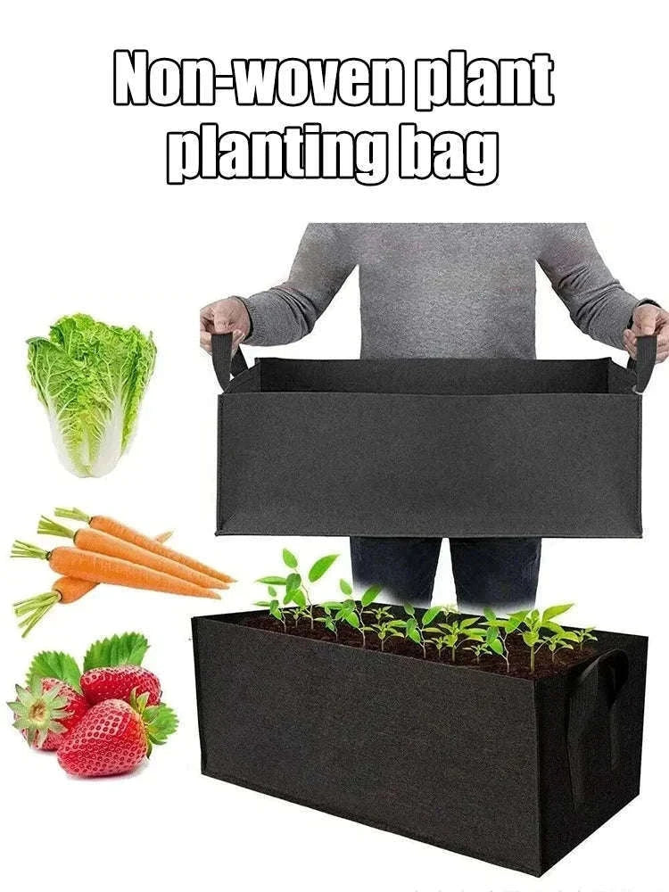 Square Felt Growing Bag for Vegetables, Herbs, and Flowers-50x30x20cm