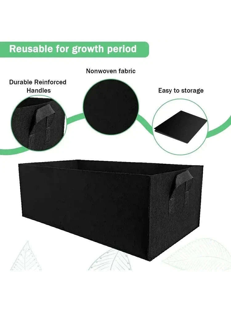 Square Felt Growing Bag for Vegetables, Herbs, and Flowers-50x30x20cm