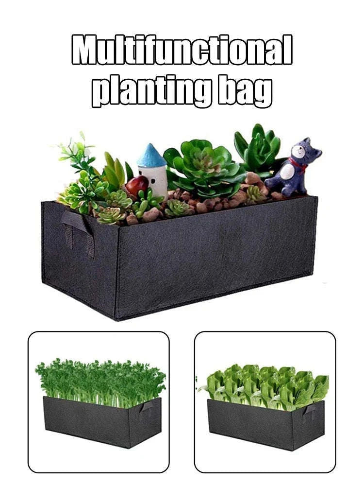 Square Felt Growing Bag for Vegetables, Herbs, and Flowers-50x30x20cm
