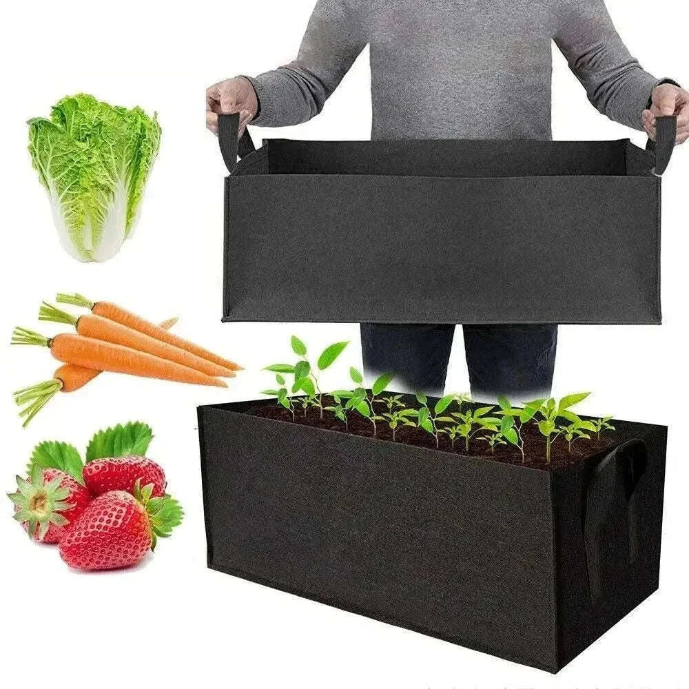 Square Felt Growing Bag for Vegetables, Herbs, and Flowers-50x30x20cm