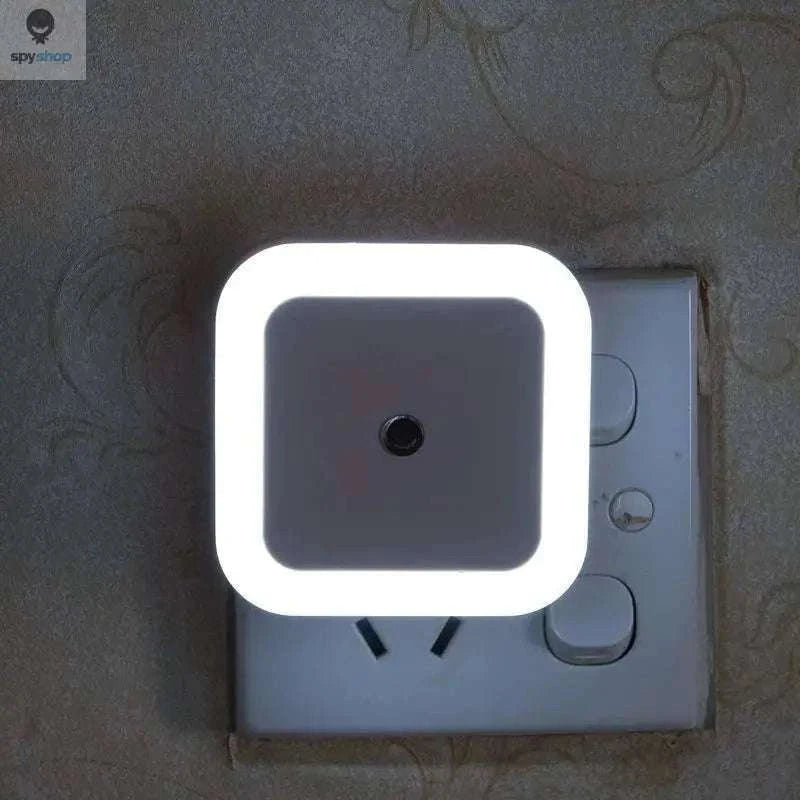 Square LED Night Light Sensor Plug for Hallways and Bedrooms-US  Plug Blue