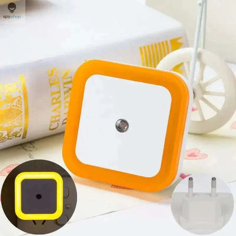 Square LED Night Light Sensor Plug for Hallways and Bedrooms-US  Plug Blue
