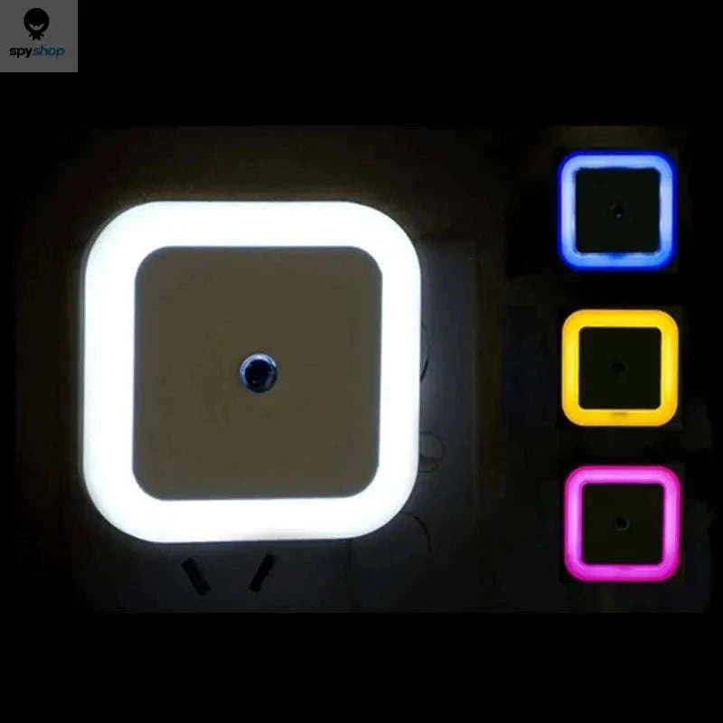 Square LED Night Light Sensor Plug for Hallways and Bedrooms-US  Plug Blue