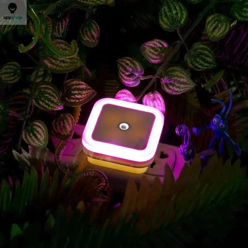 Square LED Night Light Sensor Plug for Hallways and Bedrooms-US  Plug Blue