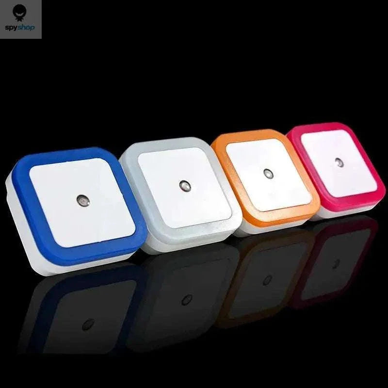 Square LED Night Light Sensor Plug for Hallways and Bedrooms-US  Plug Blue