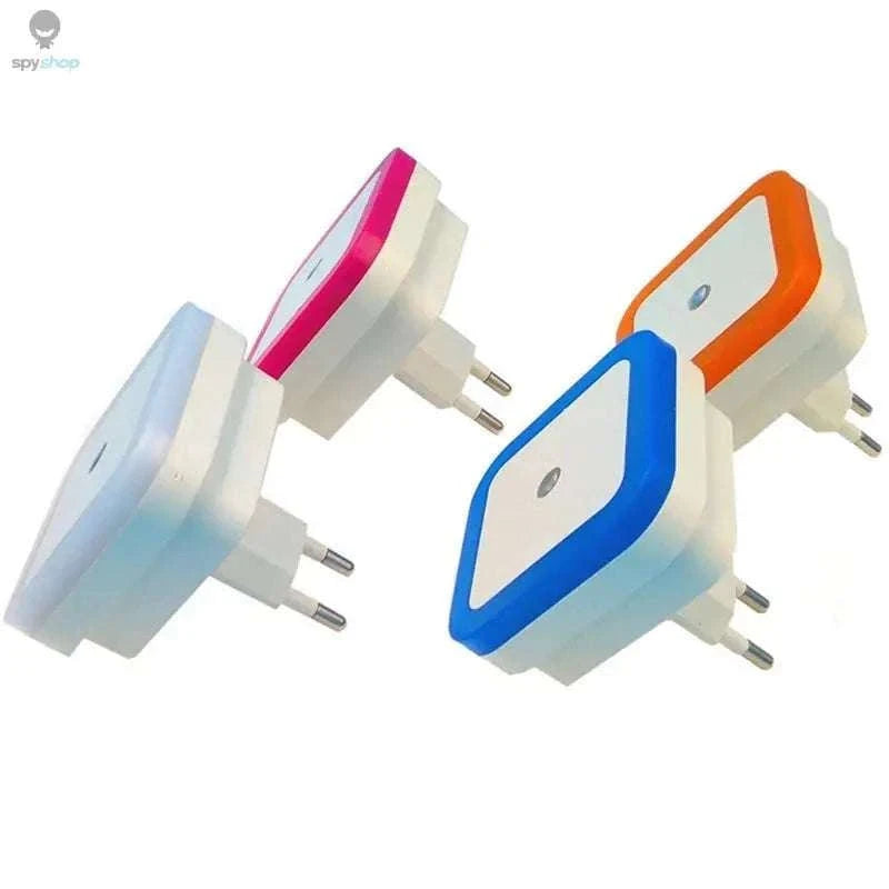 Square LED Night Light Sensor Plug for Hallways and Bedrooms-US  Plug Blue